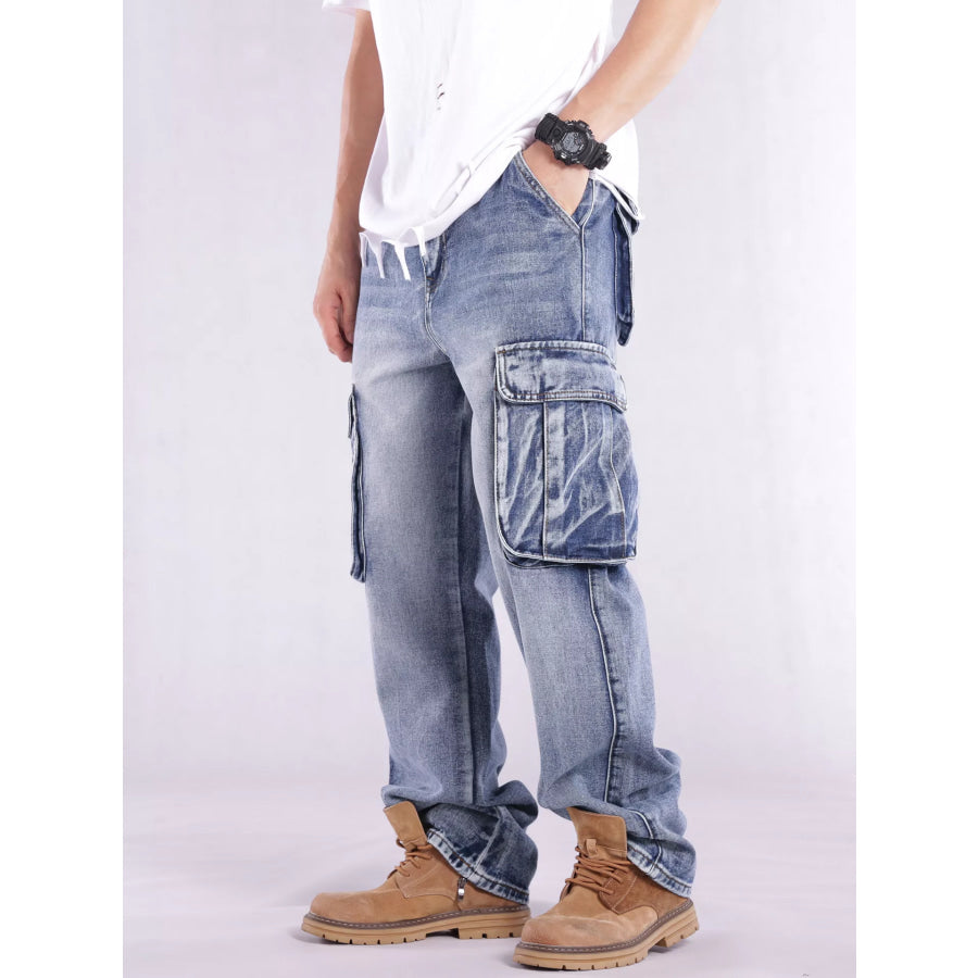 Men’s Loose Fit Cargo Jeans Apparel and Accessories