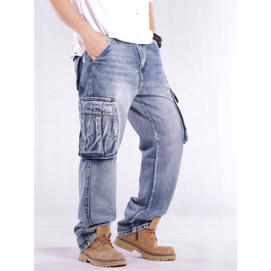 Men’s Loose Fit Cargo Jeans Apparel and Accessories
