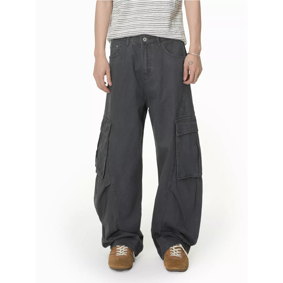 Men’s Loose-Fit Cargo Jeans Dark Gray / S Apparel and Accessories