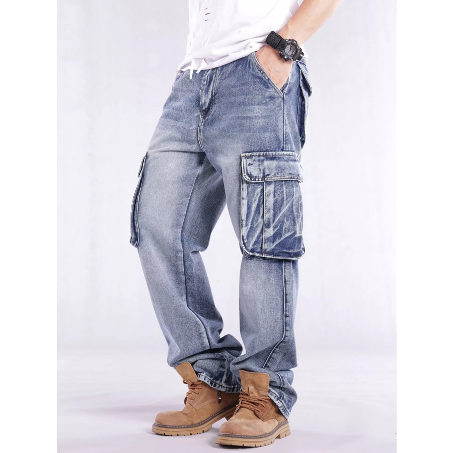Men’s Loose Fit Cargo Jeans Apparel and Accessories