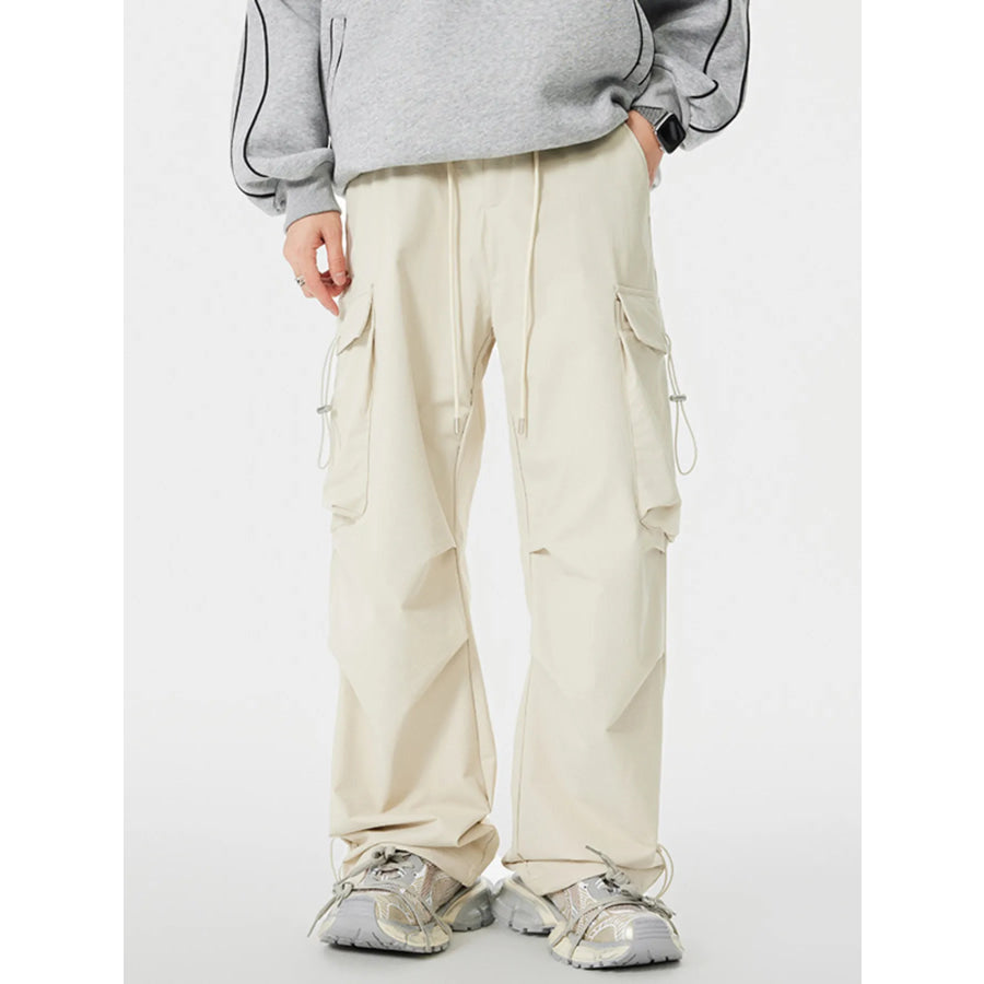 Men’s Loose Fit Cargo Pants Beige / S Apparel and Accessories