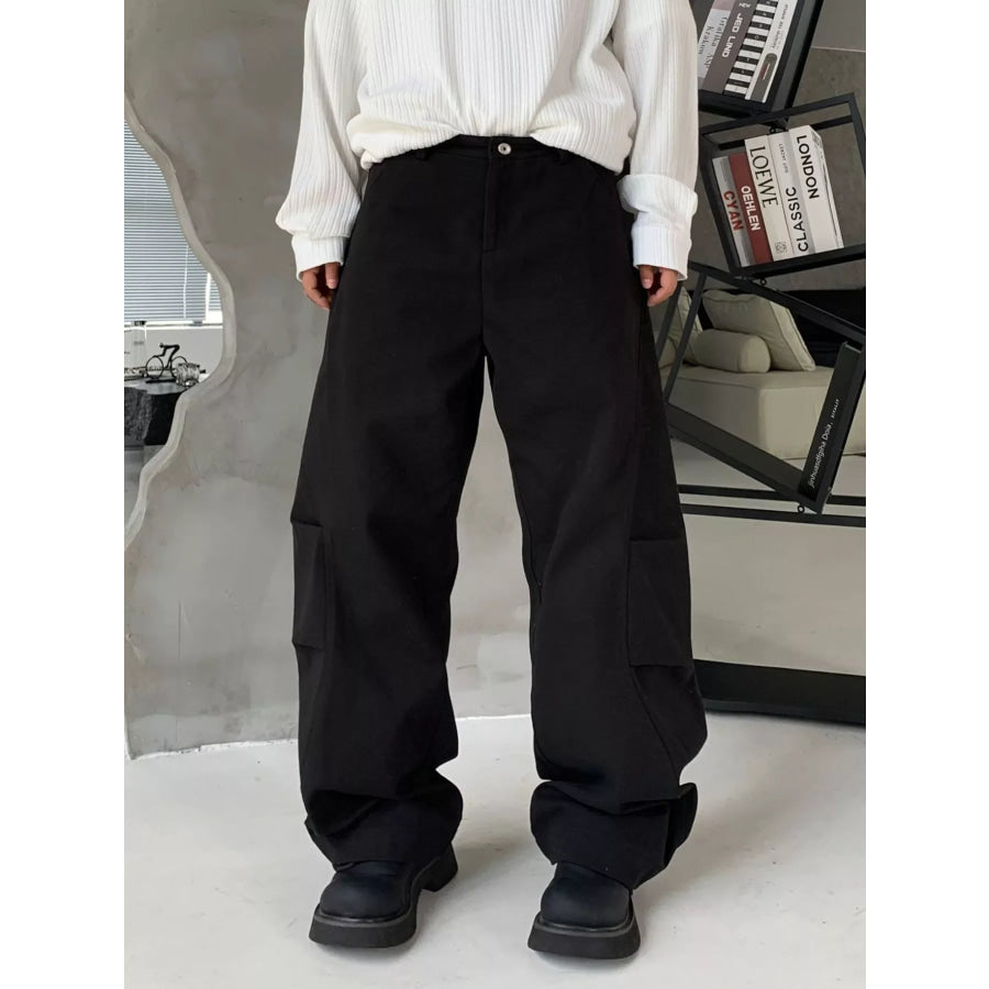 Men’s Loose Fit Cargo Pants Black / S Apparel and Accessories
