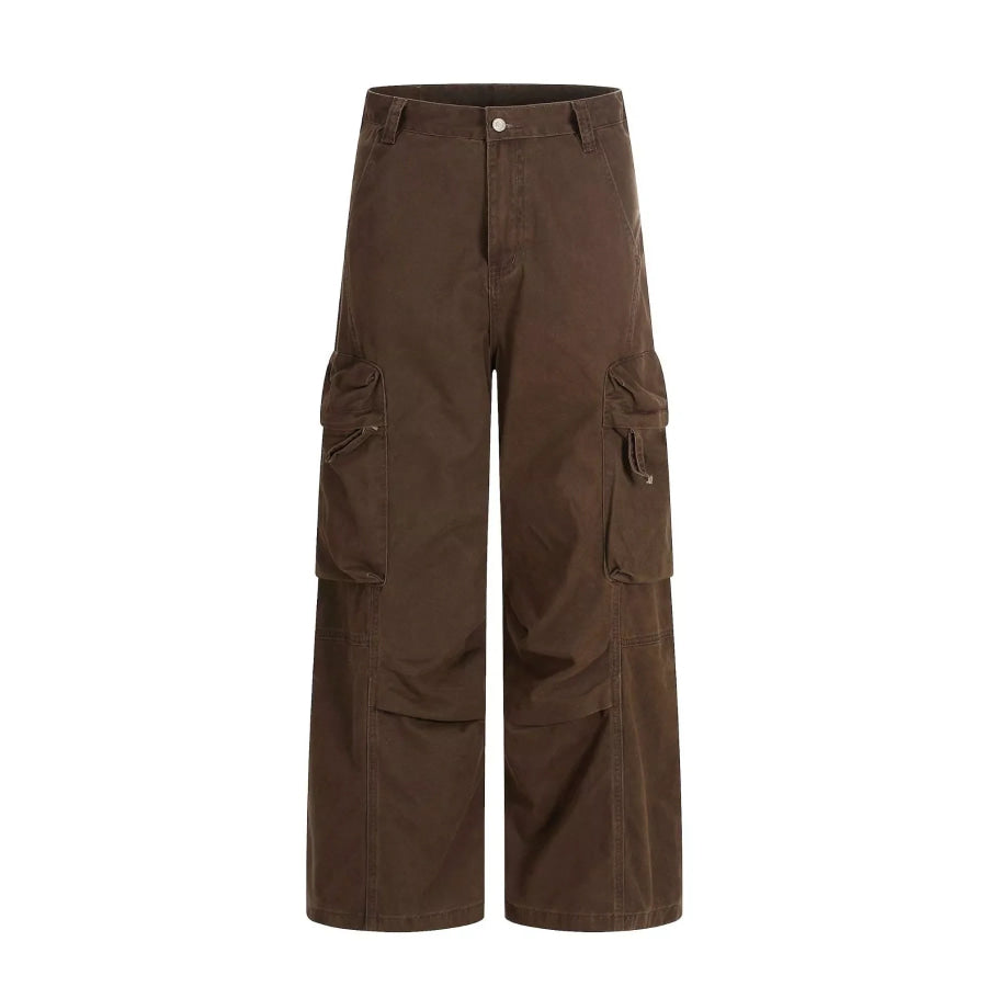 Men’s Loose Fit Cargo Pants Brown / S Apparel and Accessories
