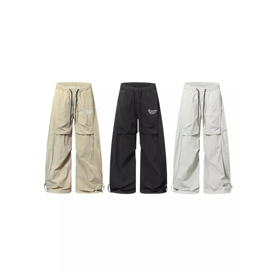 Men’s Loose Fit Cargo Pants with Drawstring Waist and Adjustable Cuffs Apparel Accessories