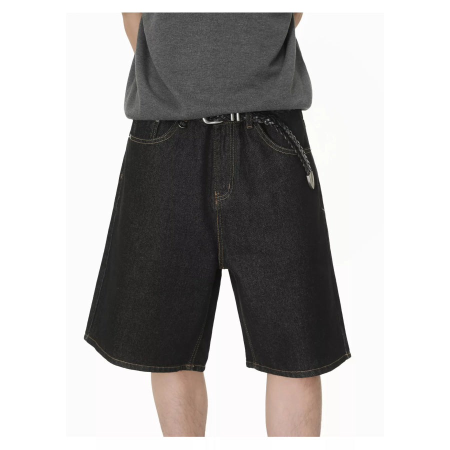 Men’s Loose Fit Denim Shorts Denim Black / S