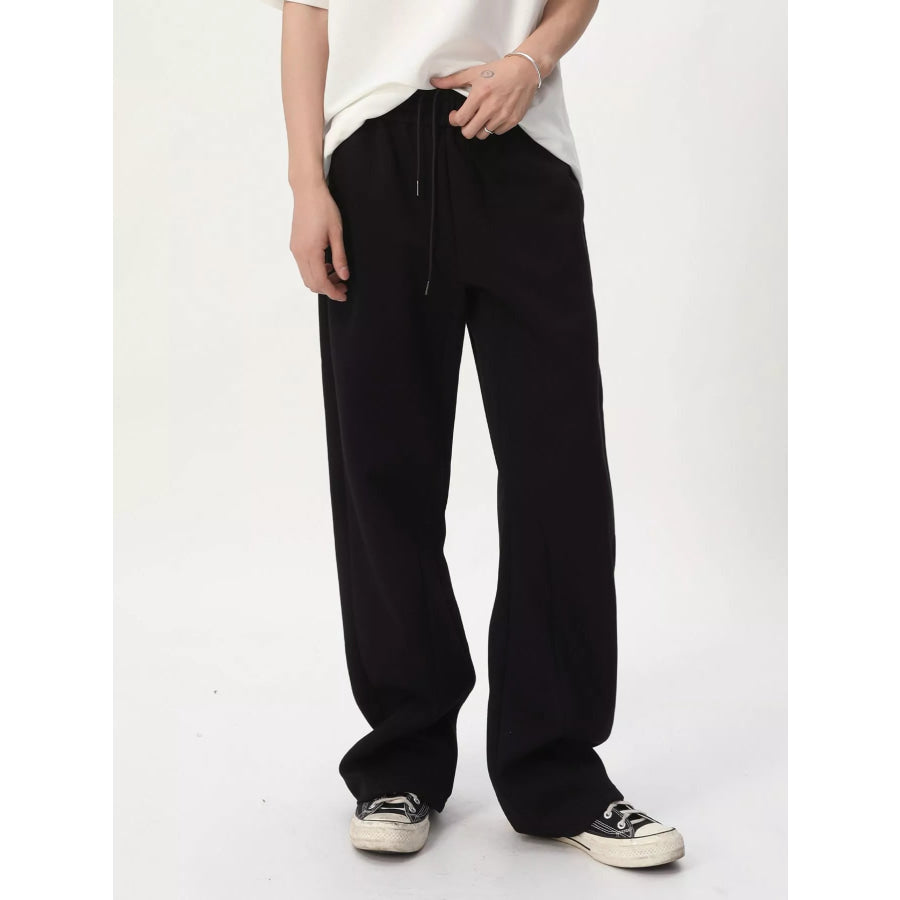 Men’s Loose Fit Drawstring Pants Black / S