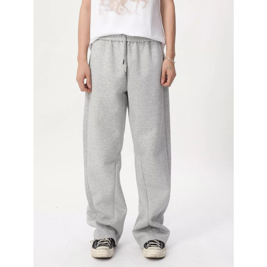 Men’s Loose Fit Drawstring Pants Flower Gray / S
