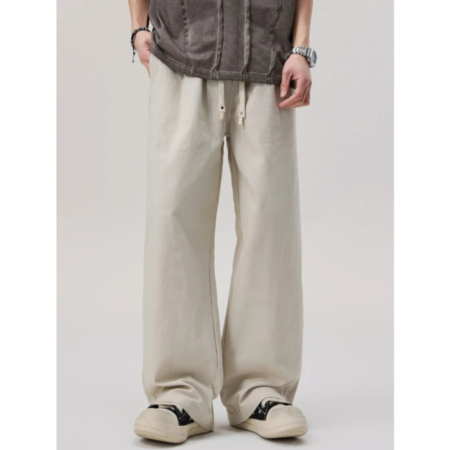 Men’s Loose Fit Drawstring Pants Off-white / S Apparel and Accessories