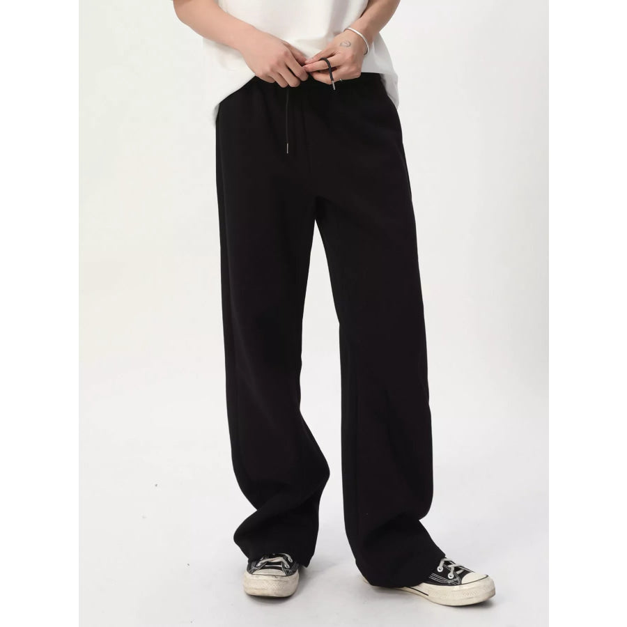 Men’s Loose Fit Drawstring Pants Black / S