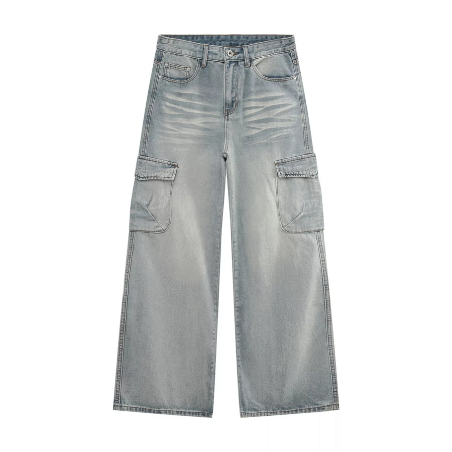 Men’s Loose Fit Wash Cargo Jeans