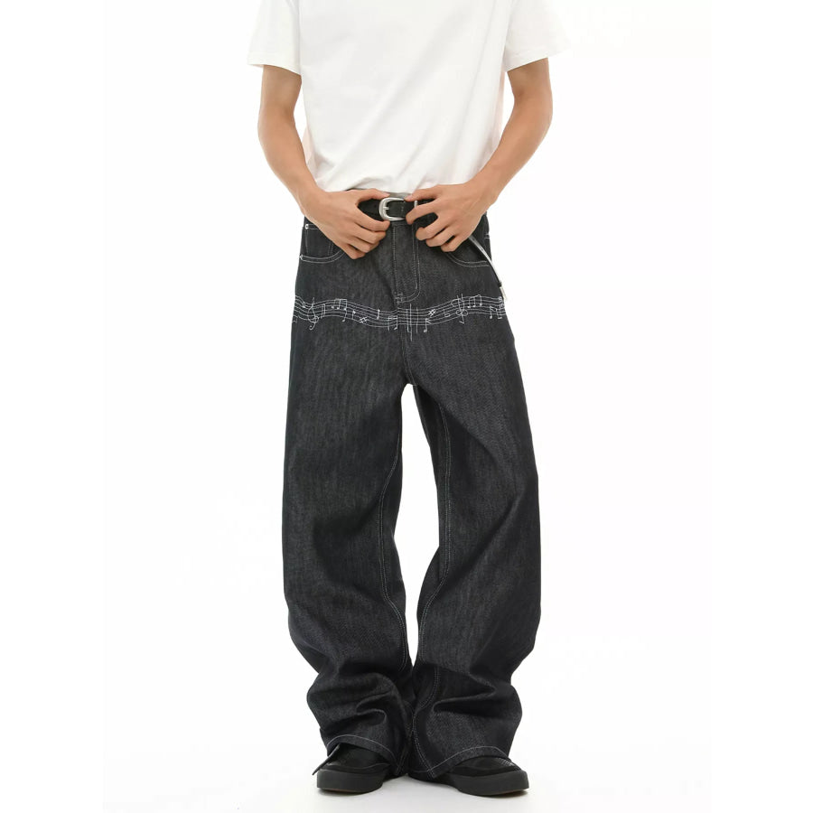 Men’s Loose Fit Wash Jeans Blue / S