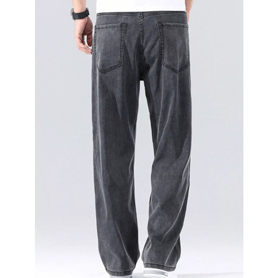 Men’s Loose Fit Washed Jeans Dark Gray / 28 Apparel and Accessories