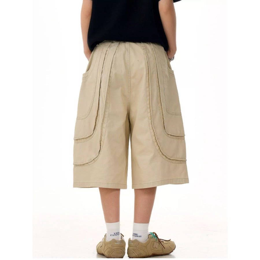 Men’s Loose Fit Wide Leg Cargo Capris Apparel and Accessories