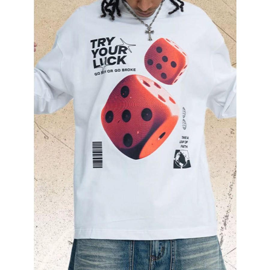 Men’s Lucky Dice Graphic Long Sleeve T-Shirt Apparel and Accessories