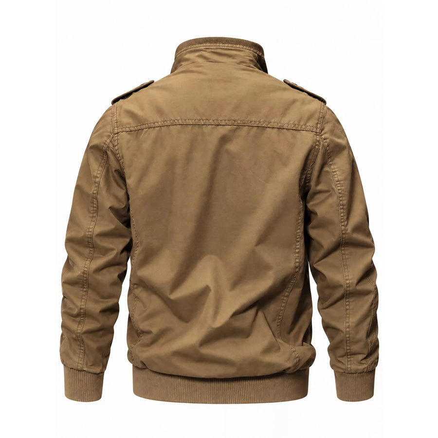 Men’s Military Style Tactical Bomber Jacket with Multi-Pocket Utility Design Apparel and Accessories