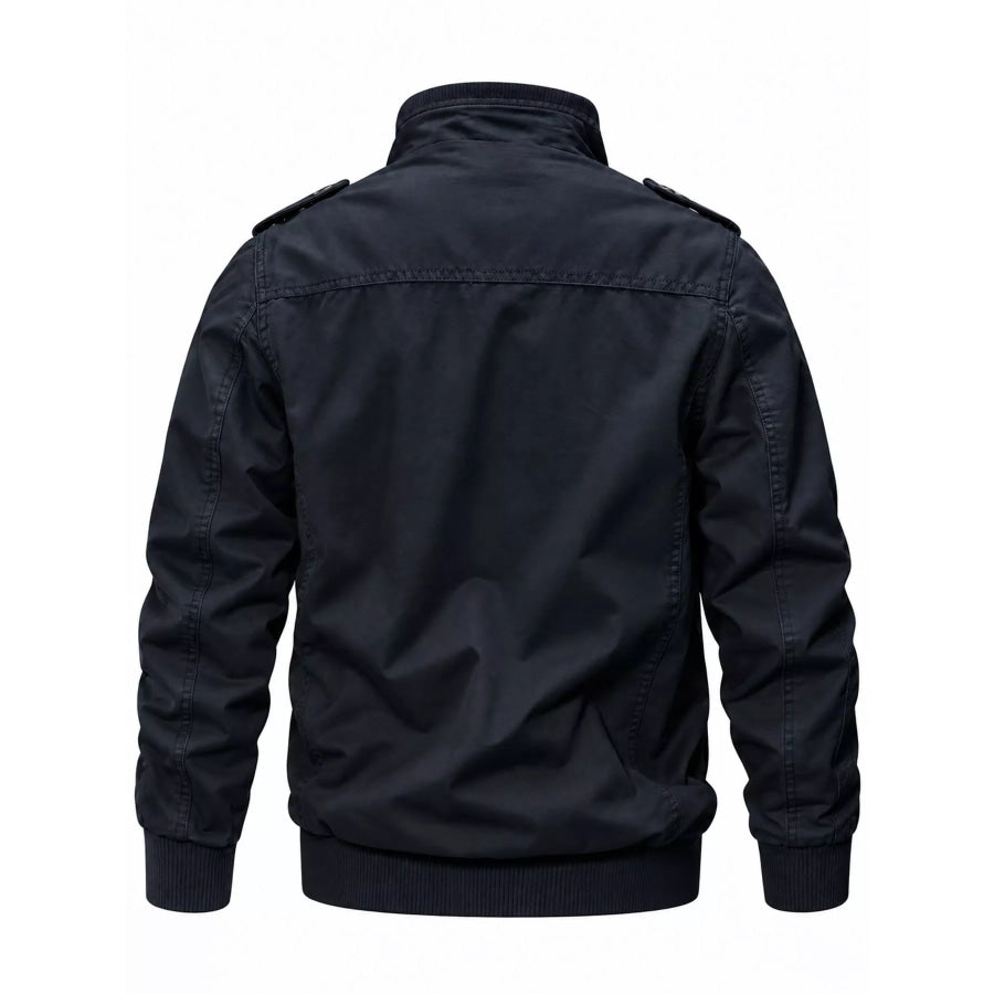 Men’s Military Style Tactical Bomber Jacket with Multi-Pocket Utility Design Apparel and Accessories