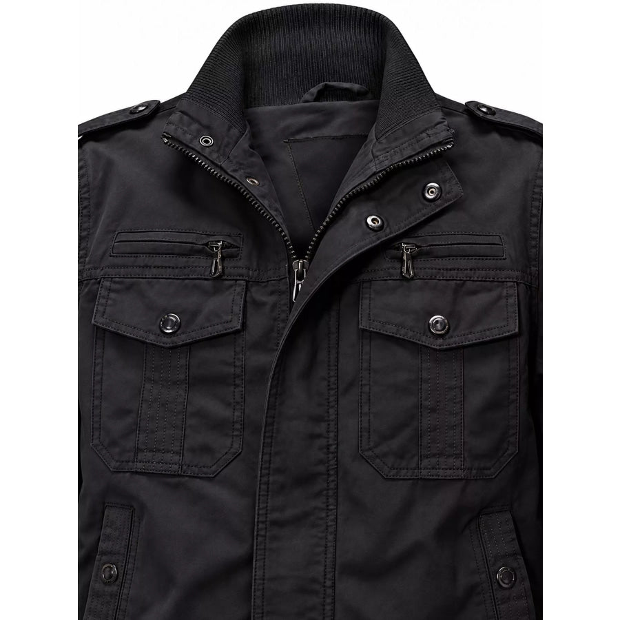 Men’s Military Style Tactical Bomber Jacket with Multi-Pocket Utility Design Apparel and Accessories