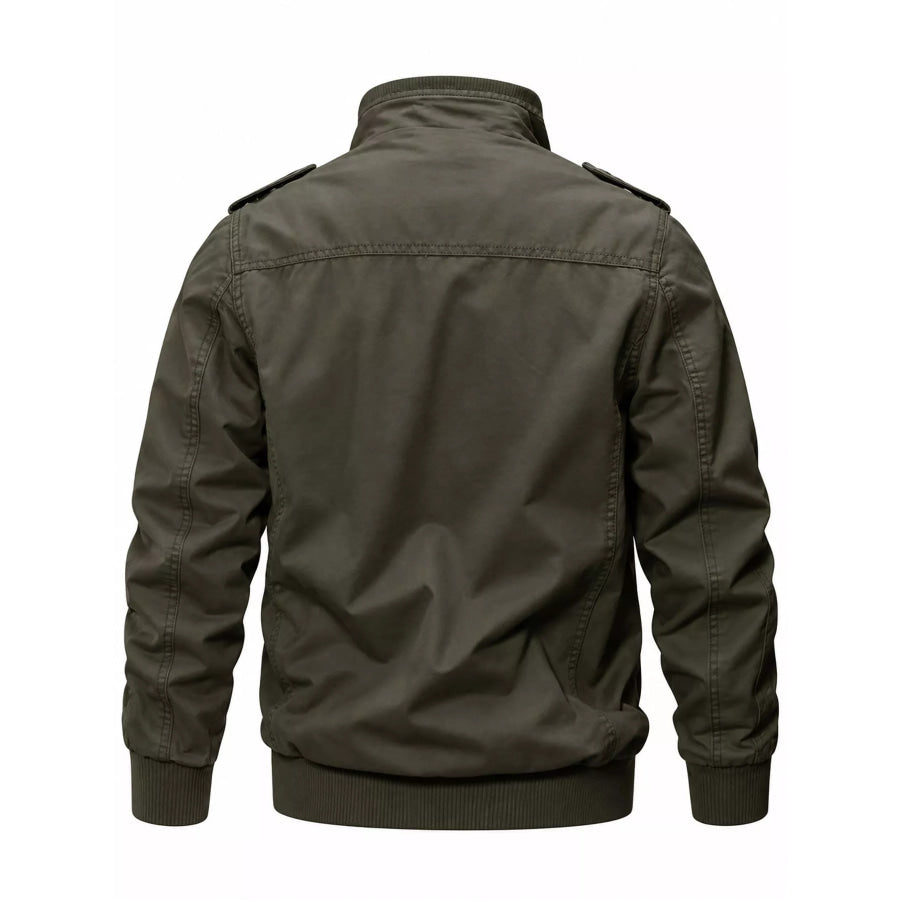Men’s Military Style Tactical Bomber Jacket with Multi-Pocket Utility Design Apparel and Accessories