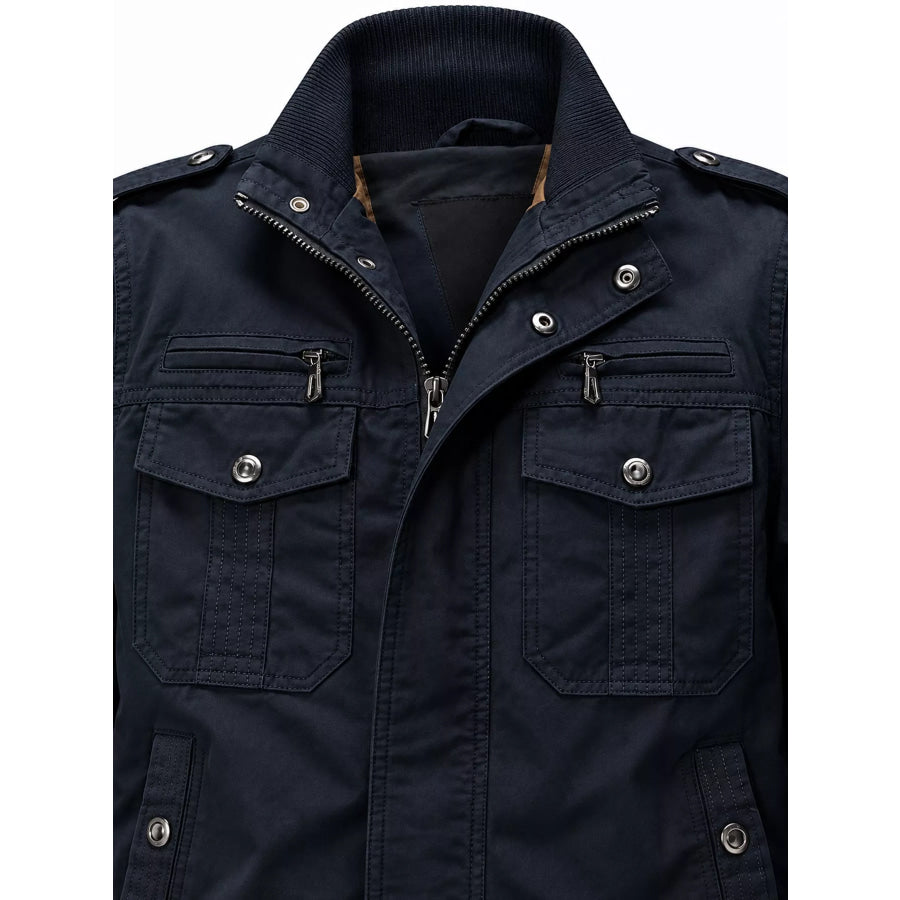 Men’s Military Style Tactical Bomber Jacket with Multi-Pocket Utility Design Apparel and Accessories