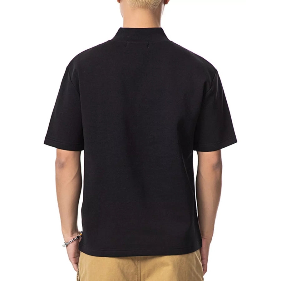 Men’s Mock Neck Short Sleeve Casual T-Shirt Apparel and Accessories