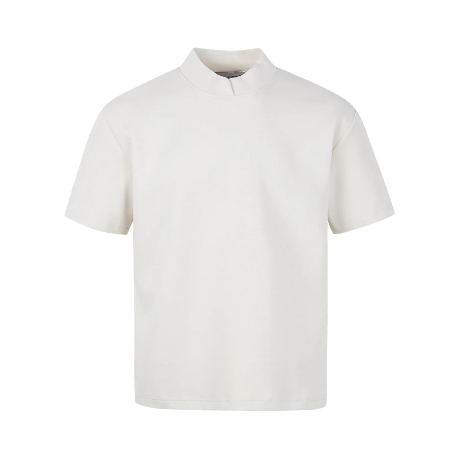 Men’s Mock Neck Short Sleeve Casual T-Shirt White / M Apparel and Accessories