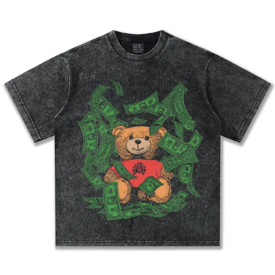 Men’s Money Bear Graphic Short Sleeve T-Shirt Apparel and Accessories