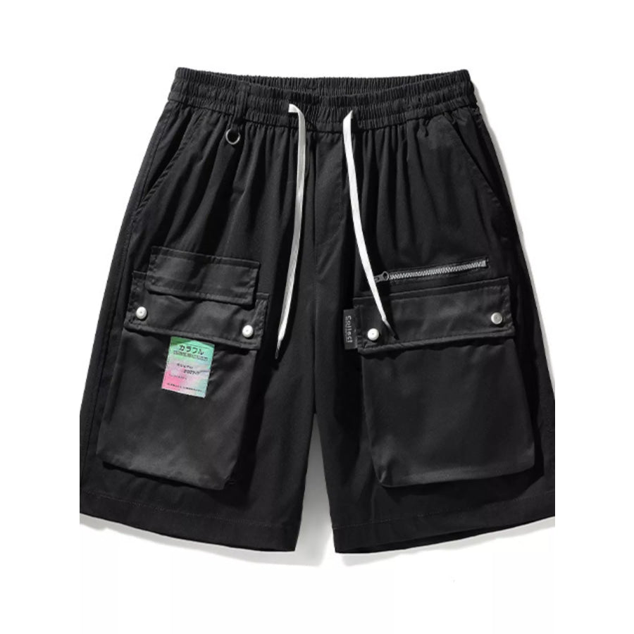 Men’s Multi-Pocket Cargo Shorts with Drawstring Black / M Apparel and Accessories