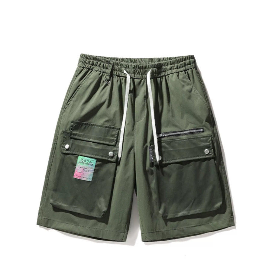 Men’s Multi-Pocket Cargo Shorts with Drawstring Green / M Apparel and Accessories