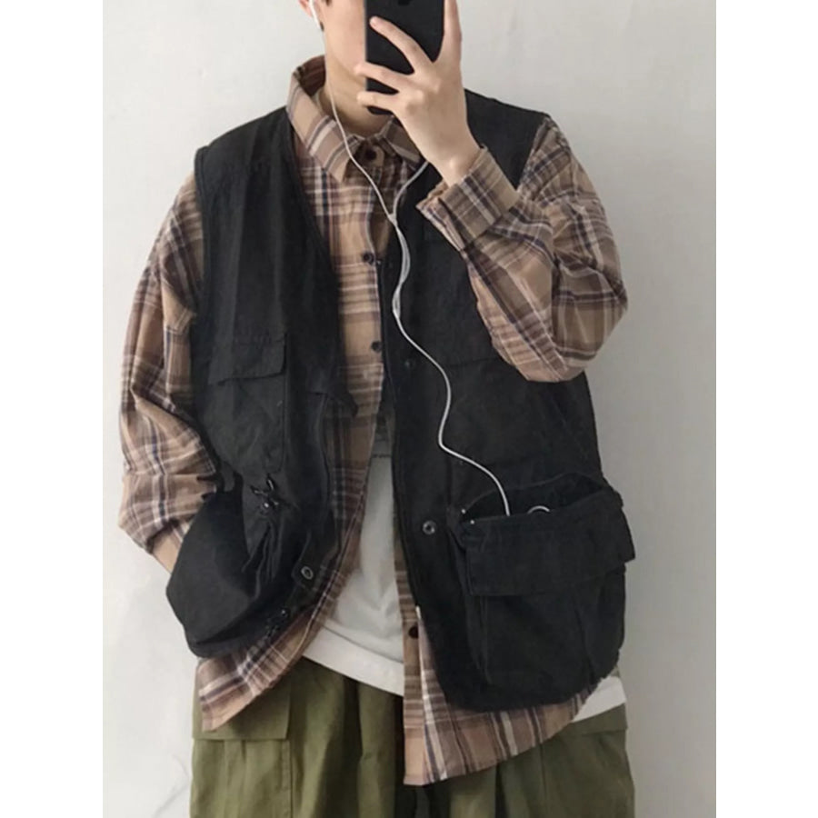 Men’s Multi-Pocket Cargo Vest Black / M Apparel and Accessories