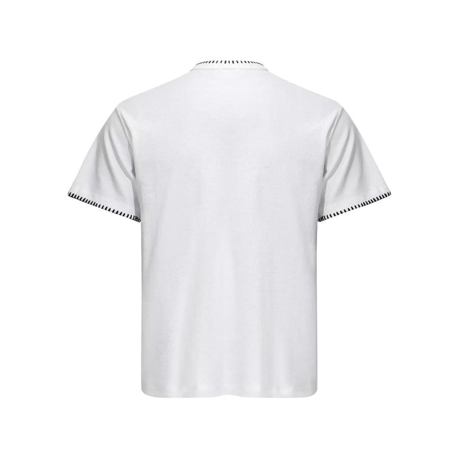 Men’s Notched Short Sleeve Top Apparel and Accessories