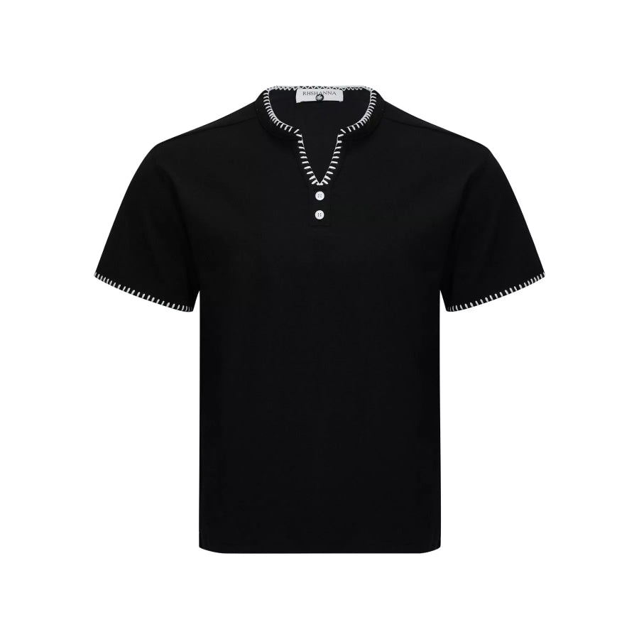 Men’s Notched Short Sleeve Top Apparel and Accessories