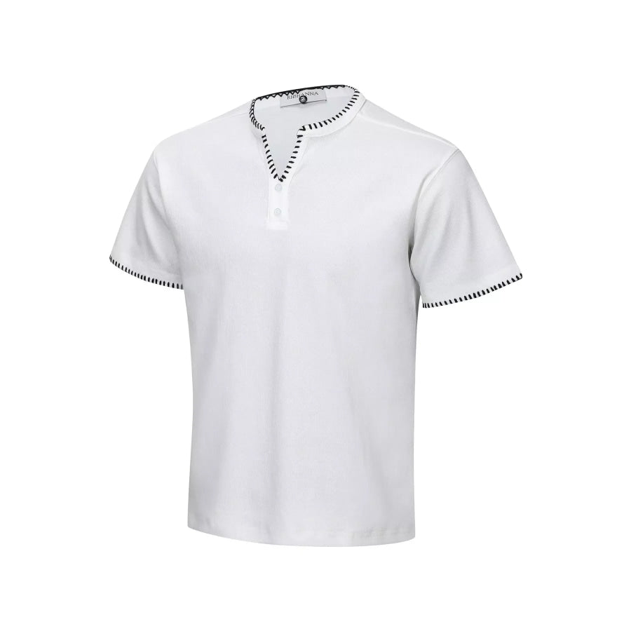 Men’s Notched Short Sleeve Top Apparel and Accessories
