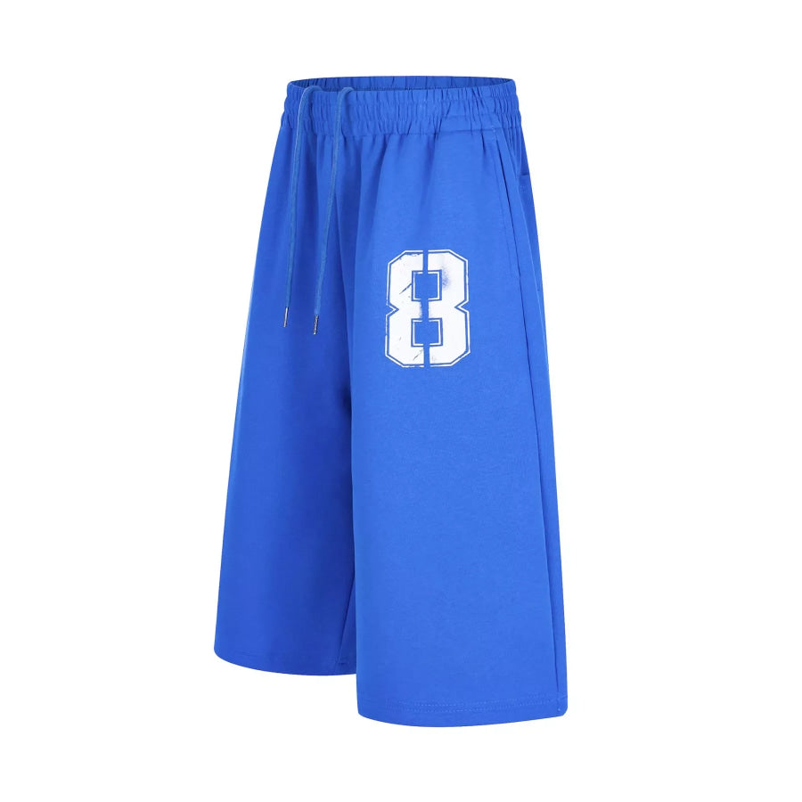 Men’s Number 8 Wide Leg Capris Blue / S Apparel and Accessories