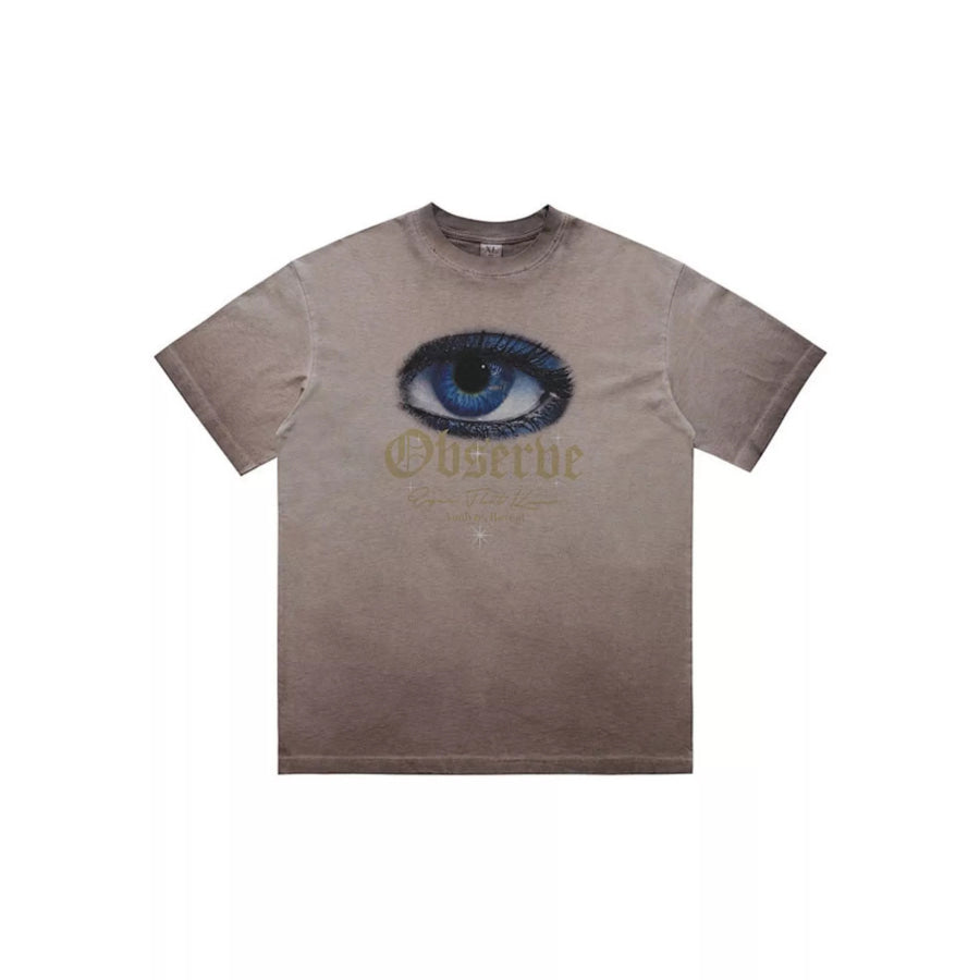 Men’s Oversized Eye Graphic Short Sleeve T-Shirt Apparel and Accessories
