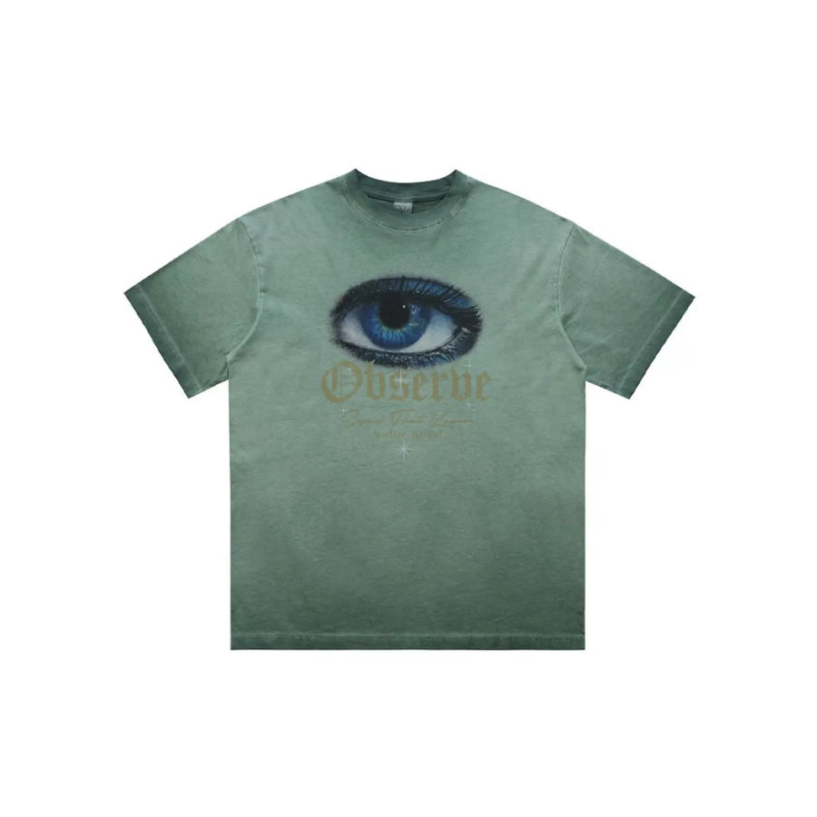 Men’s Oversized Eye Graphic Short Sleeve T-Shirt Apparel and Accessories