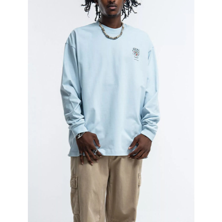 Men’s Oversized Graphic Long Sleeve T-Shirt Apparel and Accessories