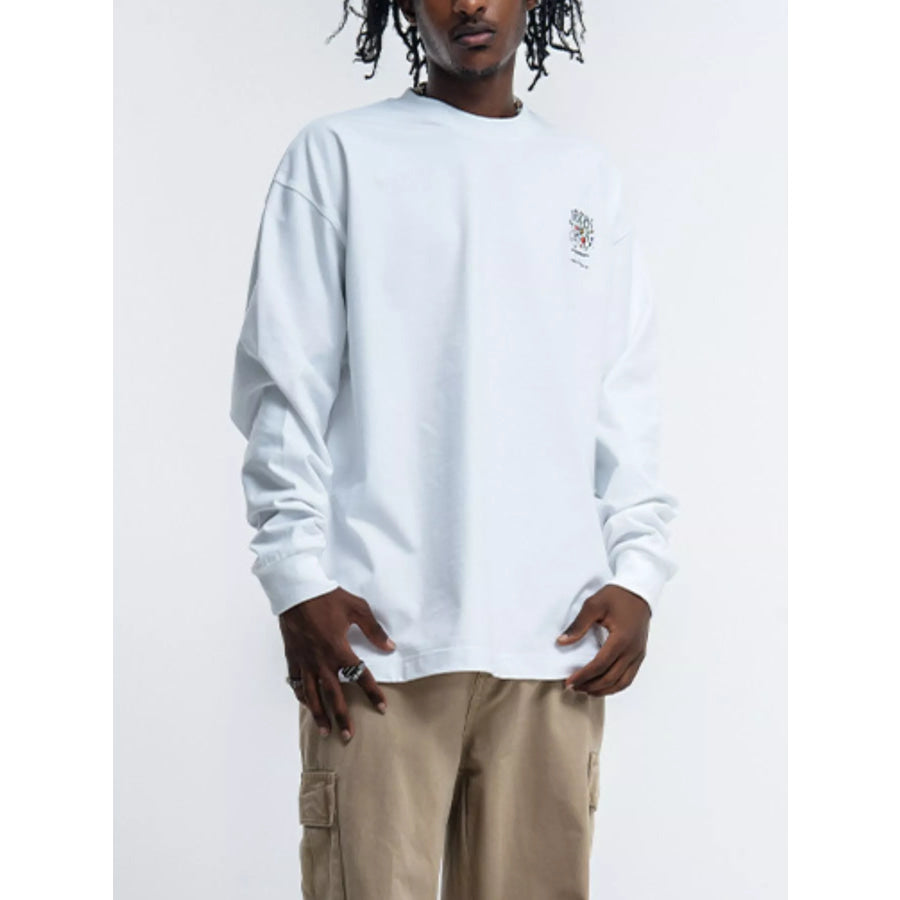 Men’s Oversized Graphic Long Sleeve T-Shirt Apparel and Accessories