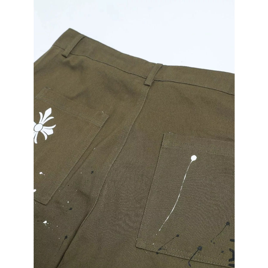 Men’s Paint Splatter Cargo Pants Apparel and Accessories