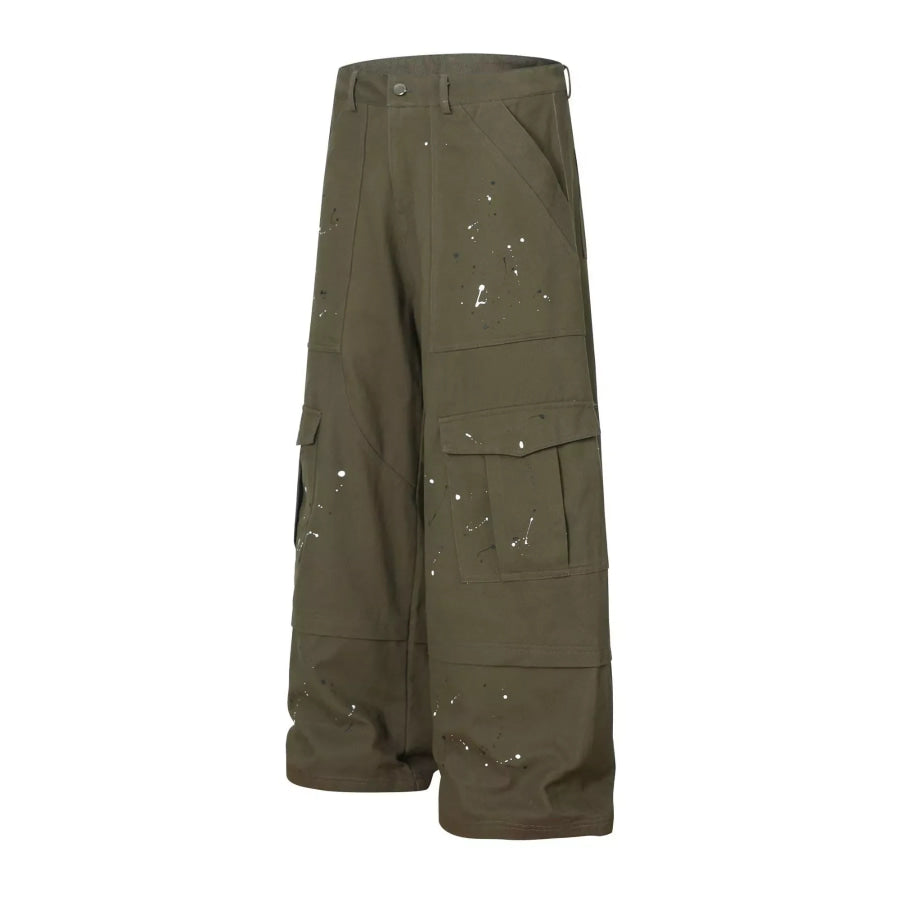 Men’s Paint Splatter Cargo Pants Apparel and Accessories