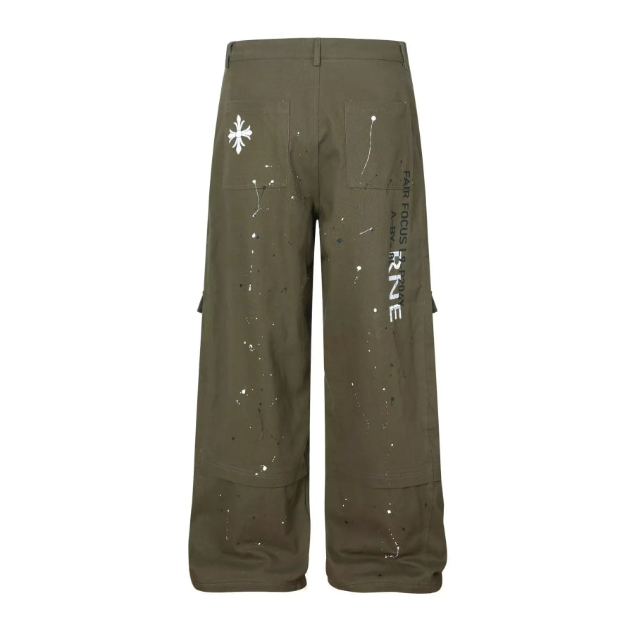 Men’s Paint Splatter Cargo Pants Apparel and Accessories