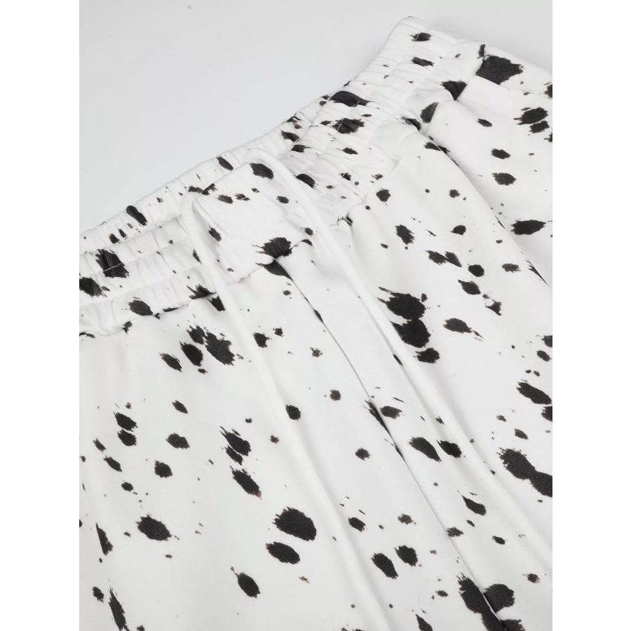 Men’s Paint Splatter Print Wide-Leg Casual Pants Apparel and Accessories