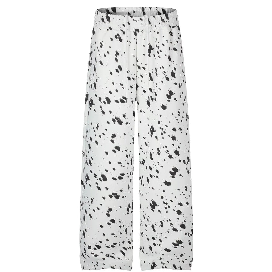 Men’s Paint Splatter Print Wide-Leg Casual Pants White / S Apparel and Accessories