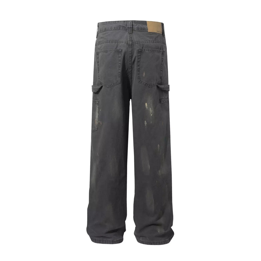 Men’s Paint Splatter Wide Leg Pants Apparel and Accessories