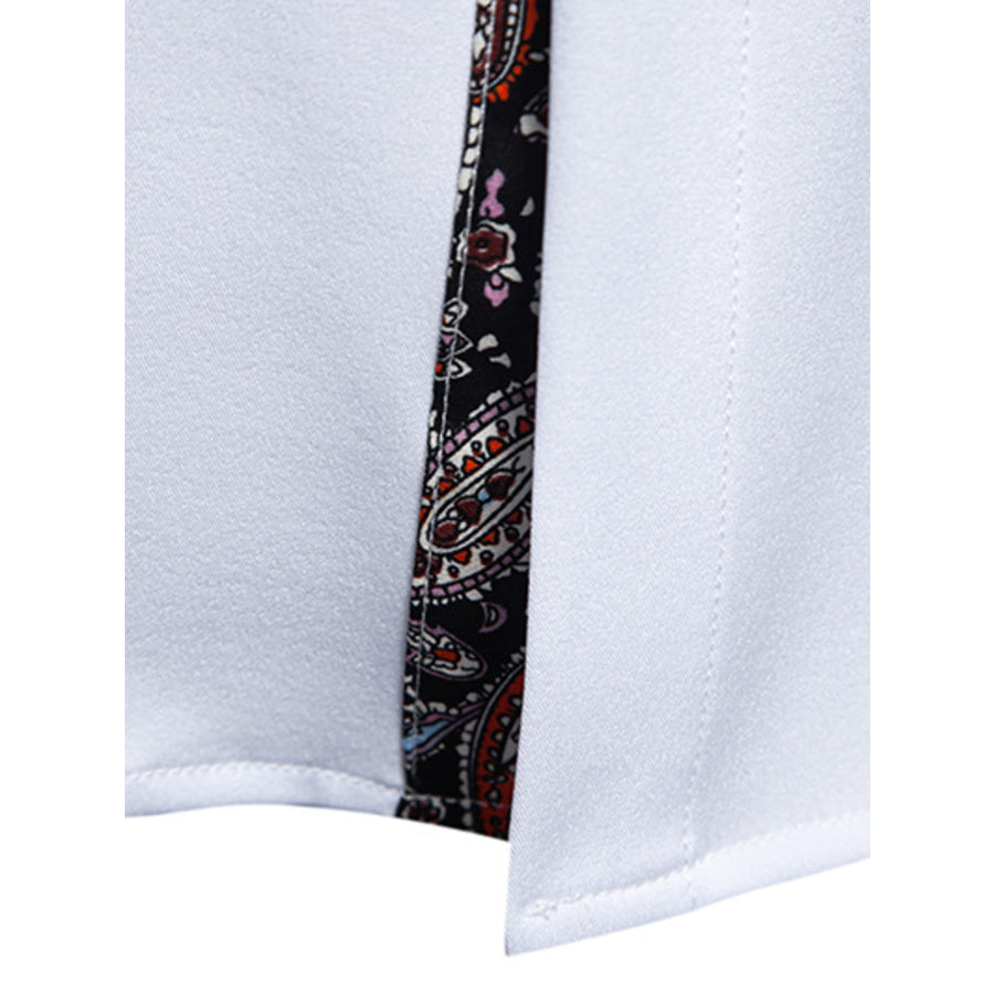 Men’s Paisley Trim Short Sleeve Shirt Apparel and Accessories