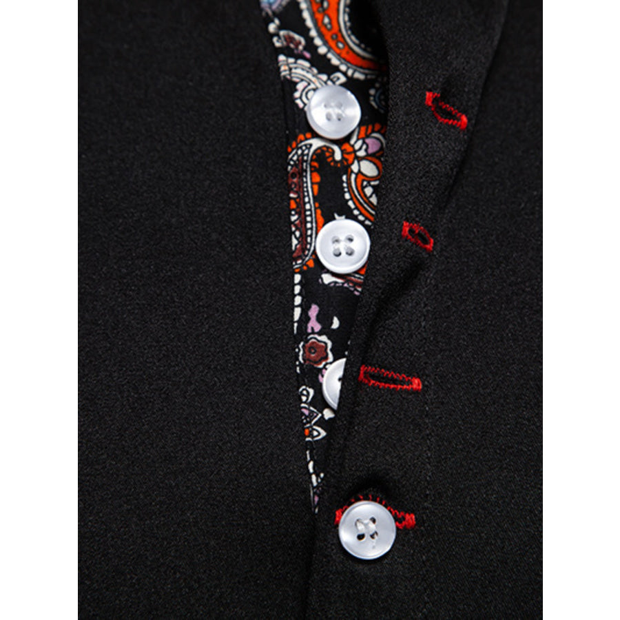Men’s Paisley Trim Short Sleeve Shirt Apparel and Accessories