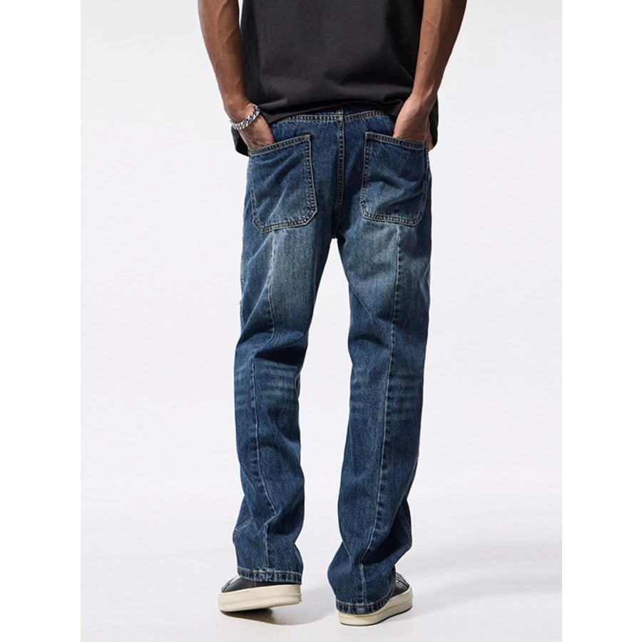 Men’s Patchwork Relaxed Fit Jeans Apparel and Accessories