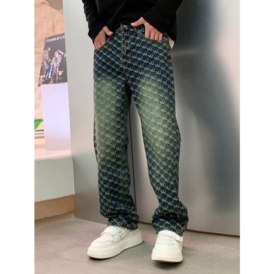 Men’s Patterned Relaxed Fit Jeans Apparel and Accessories