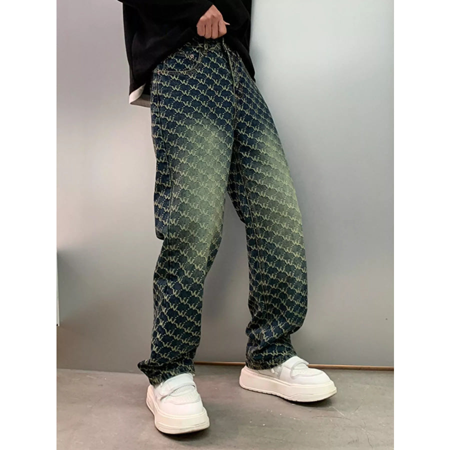 Men’s Patterned Relaxed Fit Jeans Apparel and Accessories