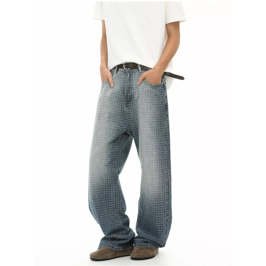 Men’s Plaid Relaxed Fit Jeans