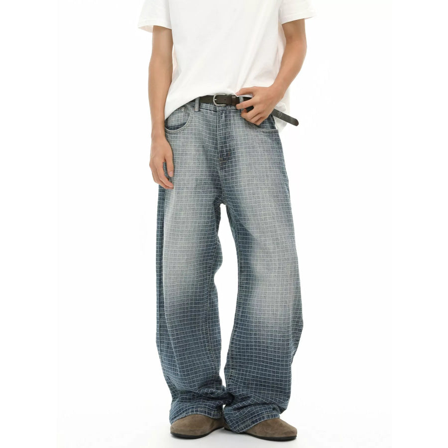 Men’s Plaid Relaxed Fit Jeans
